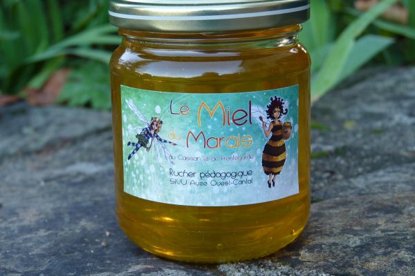 Photos du rucher p&eacute;dagogique situ&eacute; aux Marais du Cassan et de Prentegarde dans le Cantal. 